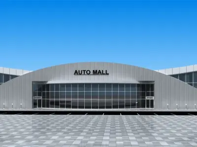 auto mall exterior and interior updated 3D model