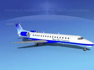 Embraer ERJ-140 Blue Skies Express 3D model