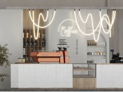 Ultimate Coffee Bar Collection 5 in 1 Interior Scene Bundle 3D model