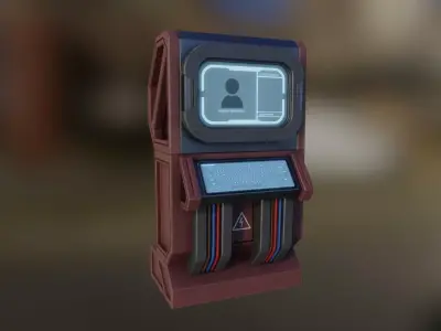 Sci-fi Computer console Low-poly 3D model