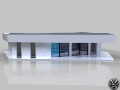 Modern Building Low-poly 3D model