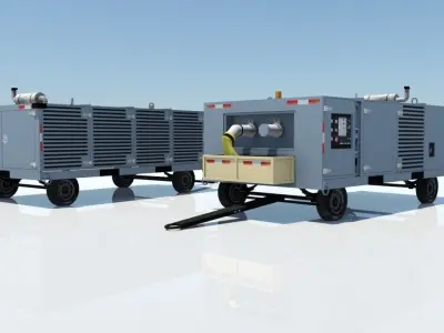 Air Starter Ground Support Unit Low Poly Low-poly 3D model