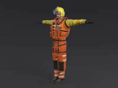 Pilot Rigged Low-poly 3D model