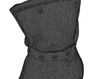 Cracked Leather Gauntlet Brass Rivets 3D model