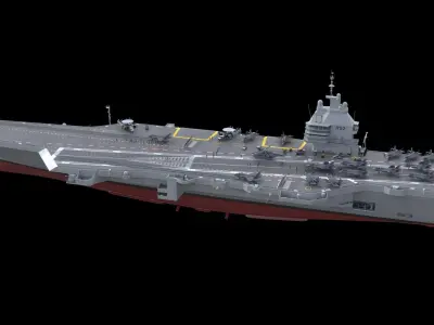 French PANG aircraft carrier PANG porte-avions 3D model