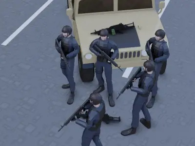 complete pack civil war low poly Low-poly 3D model