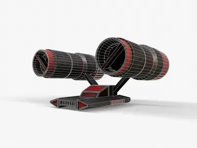 Sci-Fi Space Ship V2 Low-poly 3D model