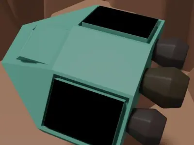 Alien spaceship in Virtual world  Free low-poly 3D model