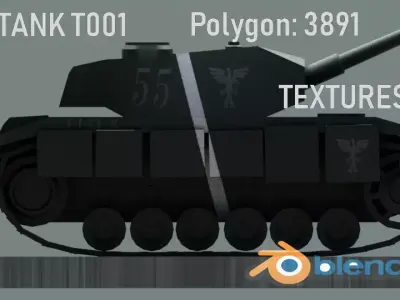 TANK T01 model Paris Low-poly 3D model