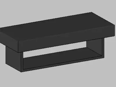Rustic Solid Wood Coffee Table  Revit Family  3D model