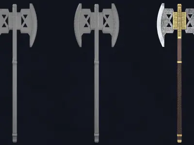 Gimli Battle Axe - Lord of the Rings Low-poly 3D model