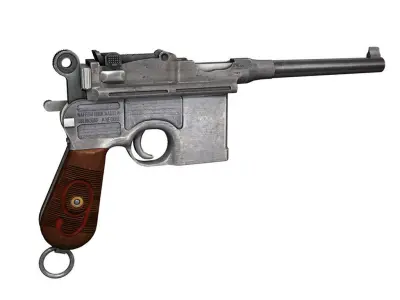 Mauser C96 Broomhandle - M1916 - Red 9 3D model