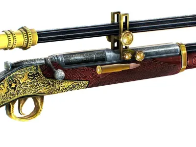 High-precision Sniper Rifle 04 Low-poly 3D model