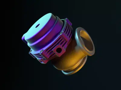TiAL Wastegate Low-poly 3D model
