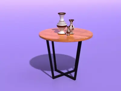 Modern table for kitchen or cafe Low-poly 3D model