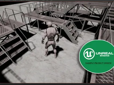 Modular Galvanized Stages Low-poly 3D model