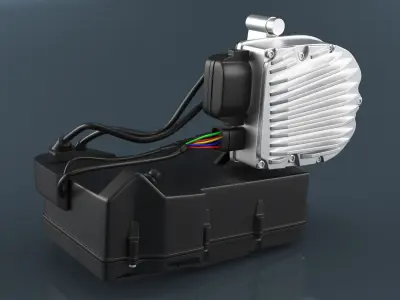 Electric Engine with Battery 3D model