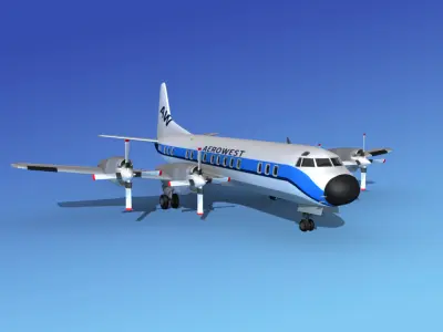 Lockheed L-188 Electra HP Aero West 3D model