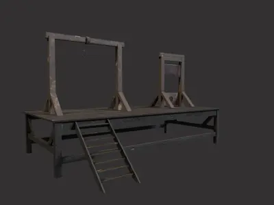 Gallows and Medieval Guillotine - Torture Pack Low-poly 3D model
