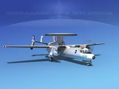 Grumman E-2C Hawkeye V16 3D model