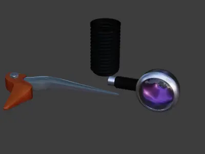 Handle brake - Rubber fork - Indicator Lights 3D model