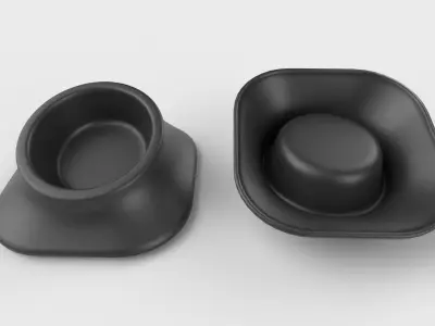 Pet Bowl M06 - with STL Low-poly 3D model