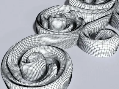 Cartouche-002 decorative moldings - ornate scroll design 3D model