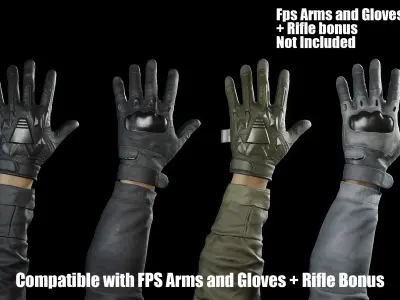 FPS Arms and Gloves Volume 2 And Pistol Bonus Low-poly 3D model