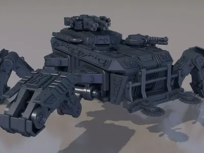armored four-legged assault vehicle model for 3d printing 3D print model