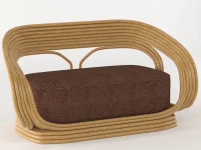 RATTAN SOFA summer interior Free 3D model