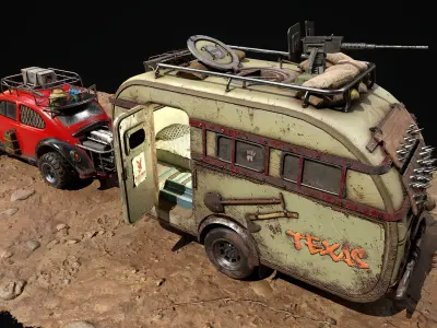 Apocalyptic Beetle Low-poly 3D model