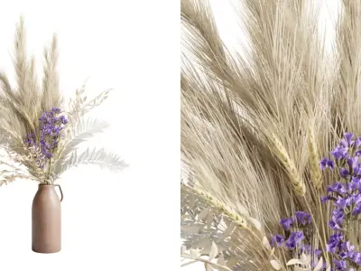 Vase Jug Bouquet Free low-poly 3D model