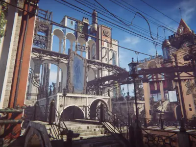 steampunk - Steam City Low-poly 3D model