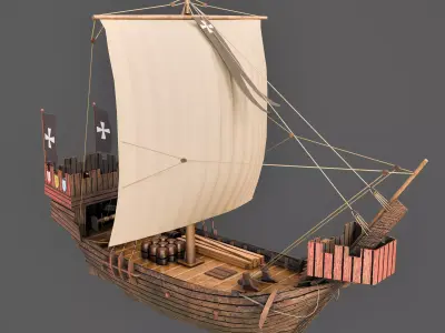 Cog Ship Riga Low-poly 3D model