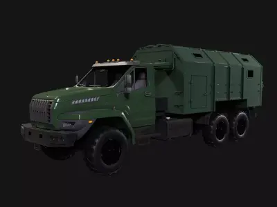 Ural Truck Low-poly 3D model