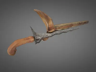 Kris Dagger Free low-poly 3D model