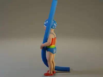 SwwimmingPool Child Female ACC0203009 Low-poly 3D model