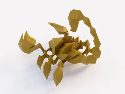 Scorpion 3d model origami Low-poly 3D model