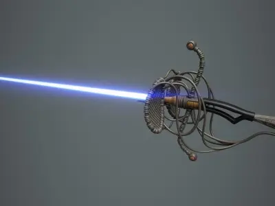 Rapier Lightsaber Low-poly 3D model