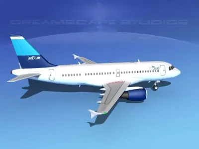 Airbus A319 Jet Blue 1 3D model