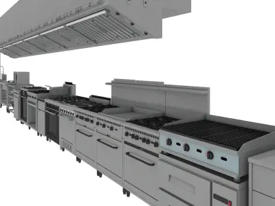 Commercial Kitchen Equipments 2 3D model