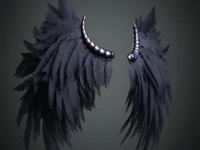 Evil Wings Low-poly 3D model