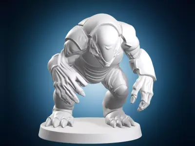 Alien Creature Armored Shell Miniature Sculpt 3D print model