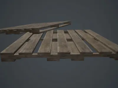 Wooden Pallet PBR Game Ready Low-poly 3D model