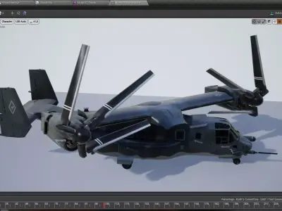 V22 Osprey Tiltrotor Helicopter Low-poly 3D model