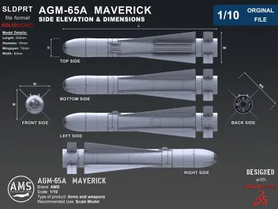 AGM-65A Maverick - Orginal File  3D model