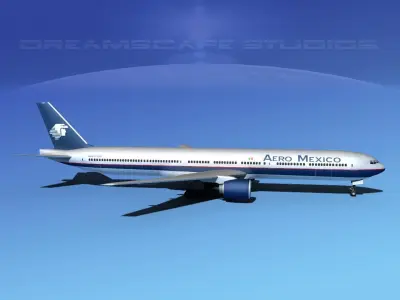 Boeing 777-300 Aero Mexico 3D model