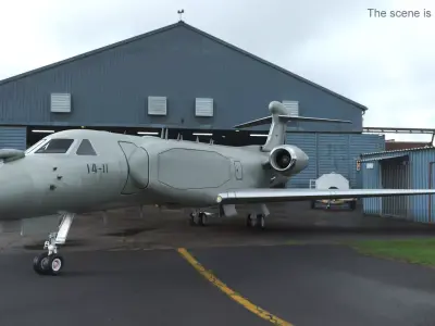 CAEW G550 Green in Takeoff Position 3D model