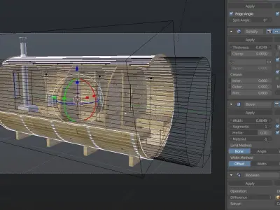 Bathhouse wooden barrel sauna 3D model