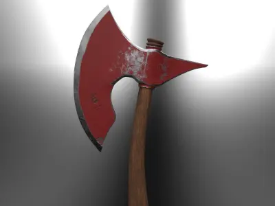 Battle Axe for Game Low-poly 3D model
